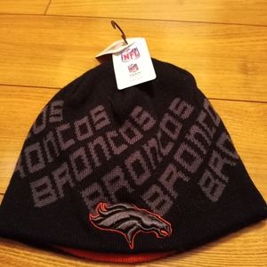 NFL TEAM APPAREL DENVER BRONCOS BLACK GREY KNIT BEANIE HAT O/S